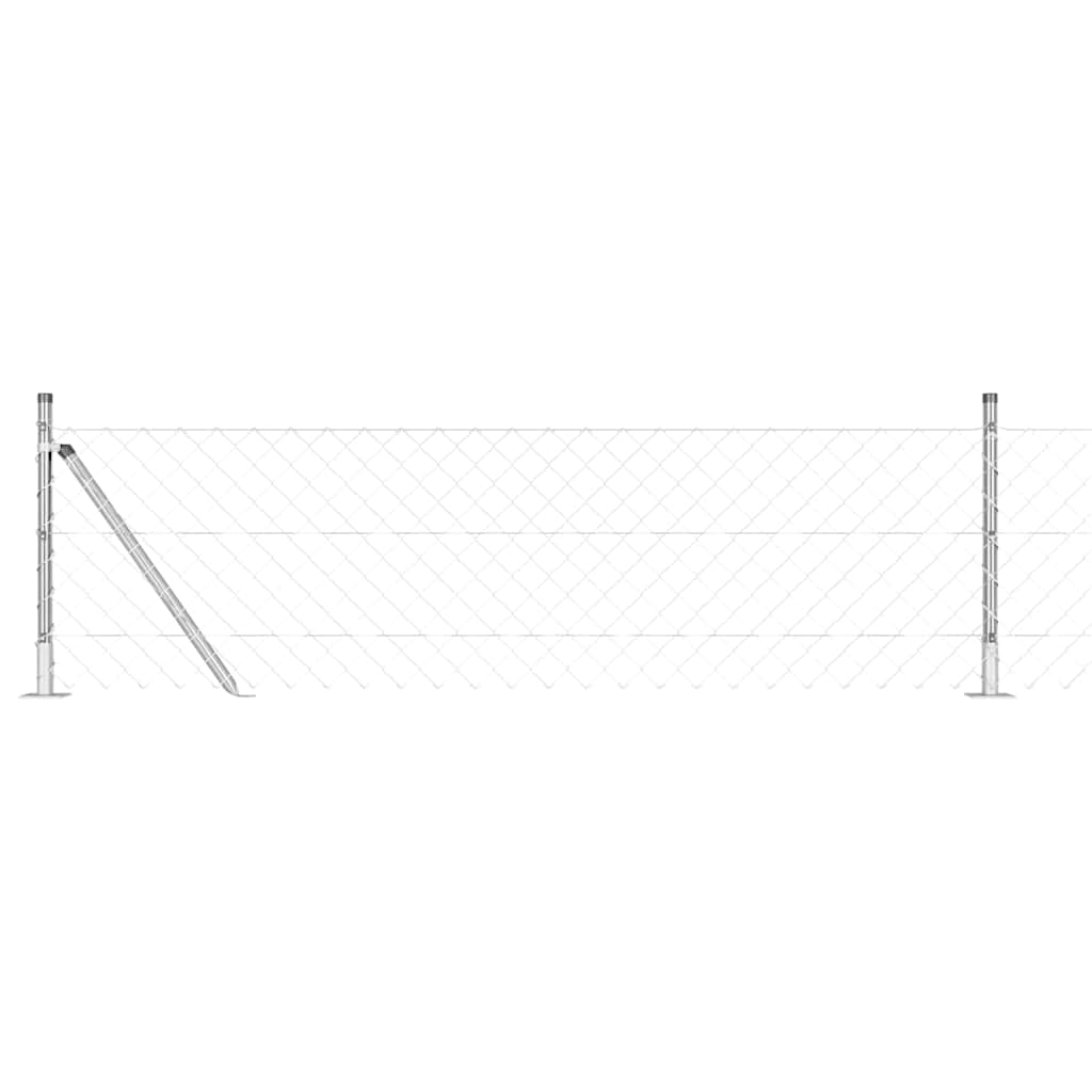 vidaXL Poste de Cerca Prateado 10 x 0,4 m (malha de 60 x 60 mm) Aço
