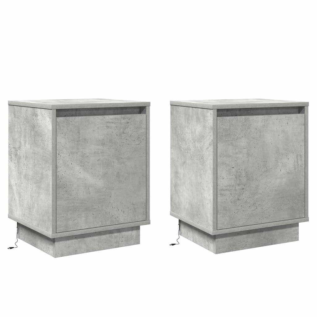 vidaXL Armário de Cabeceira 2 pcs Cinzento 39 x 34,5 x 50 cm