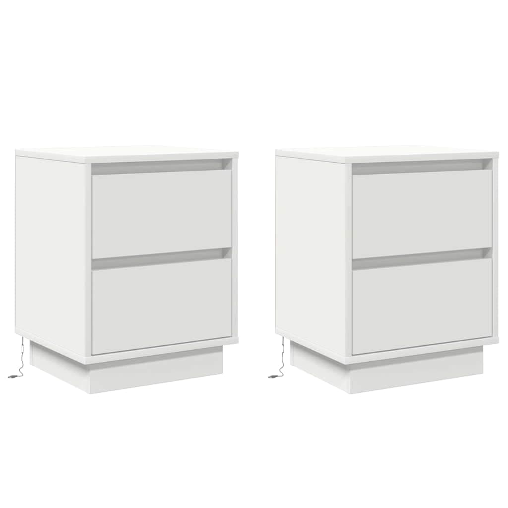 vidaXL Armário de Cabeceira com gaveta 2 pcs Branco 39 x 34,5 x 50 cm