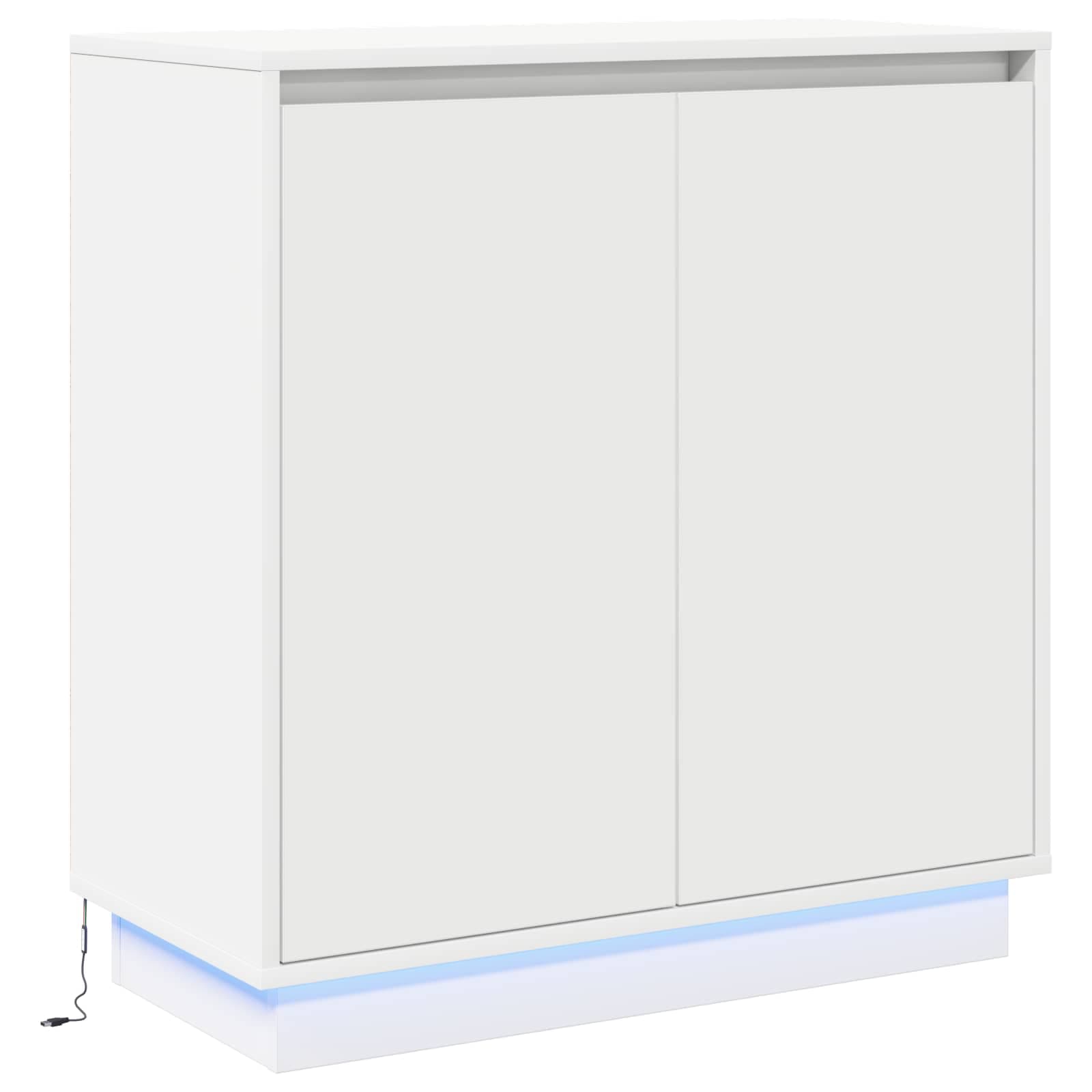 vidaXL Aparador LED para Branco 71 x 34,5 x 75 cm Madeira processada