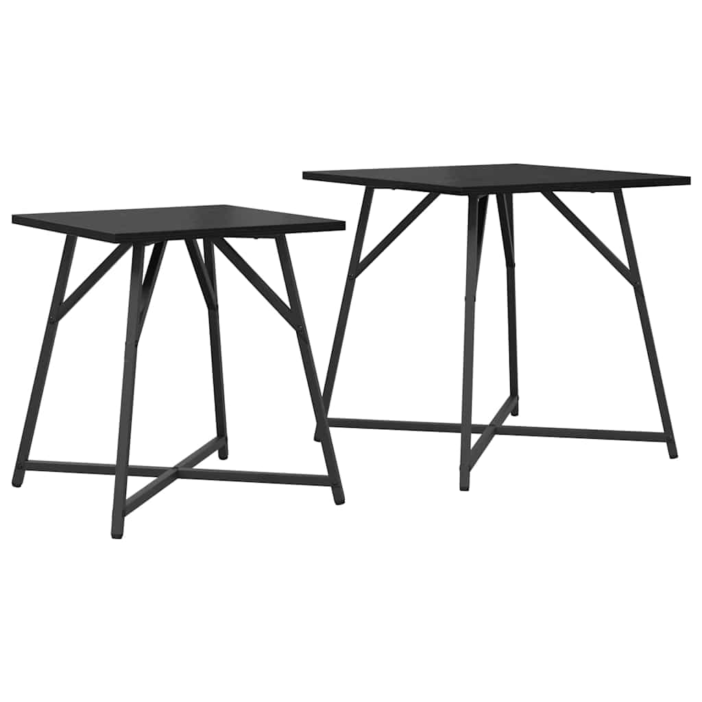 vidaXL Conjunto de mesas de apoio 2 pcs Carvalho Preto