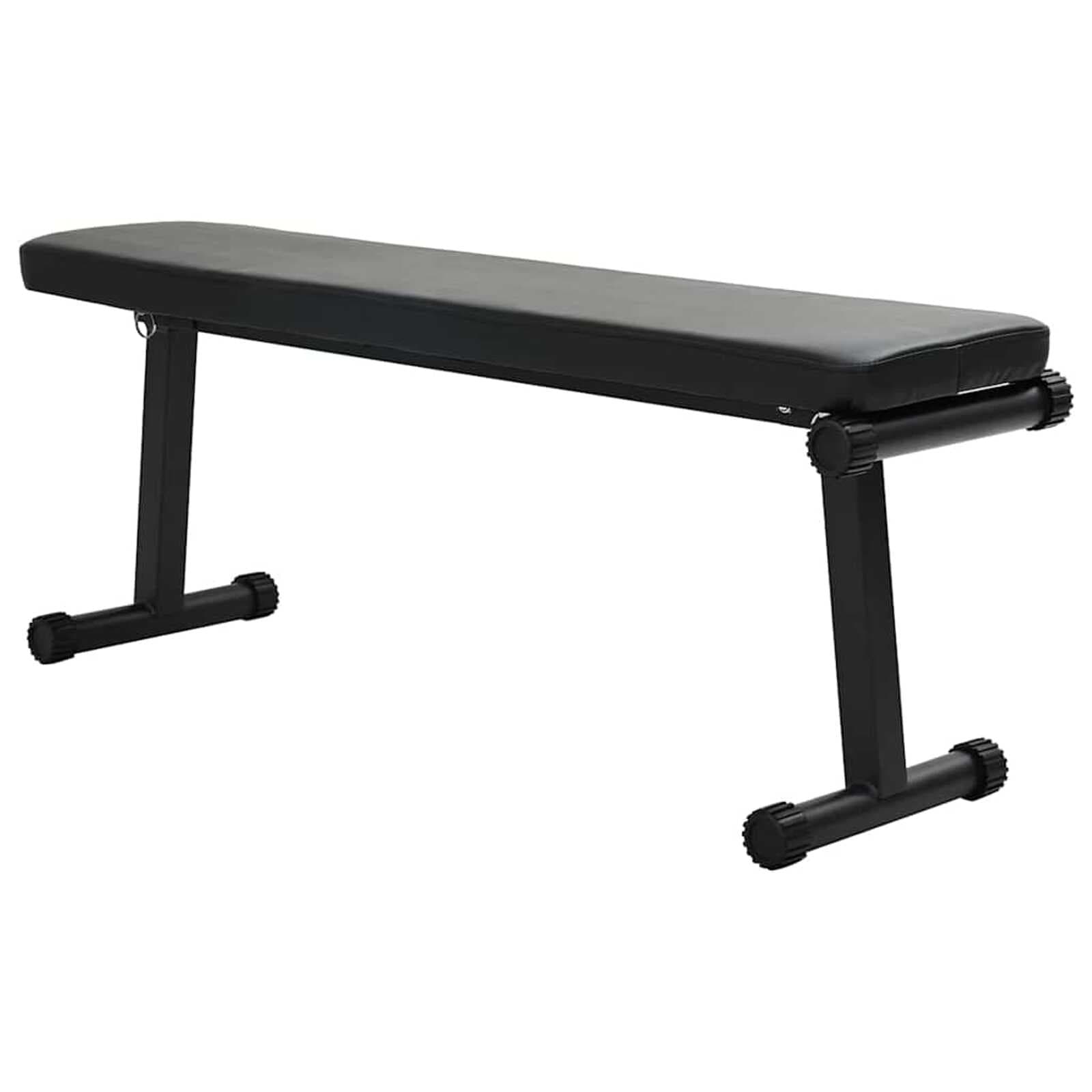 vidaXL Banco de Peso Manual Preto 108 x 27 x 41 cm Aço revestido a pó