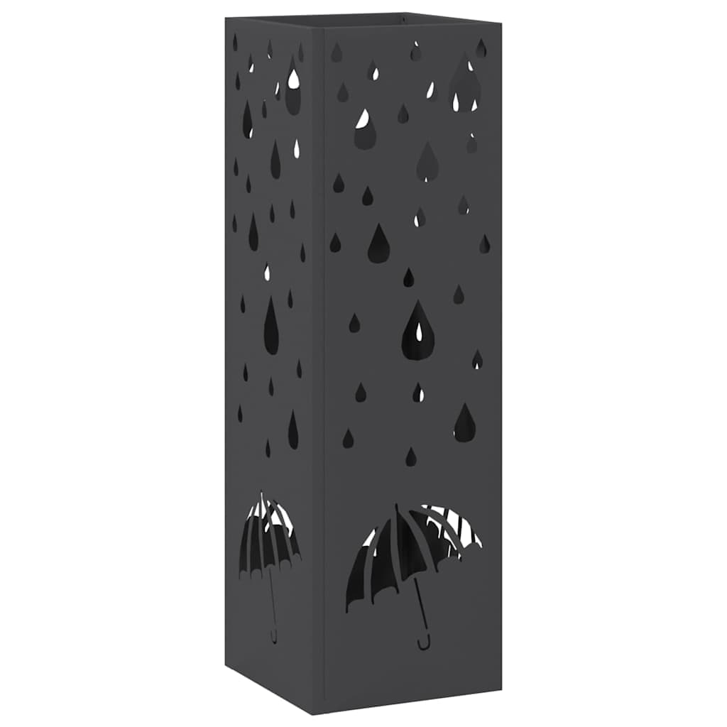 vidaXL Suporte de Guarda-Sol Preto 15,5 x 15,5 x 49 cm Metal