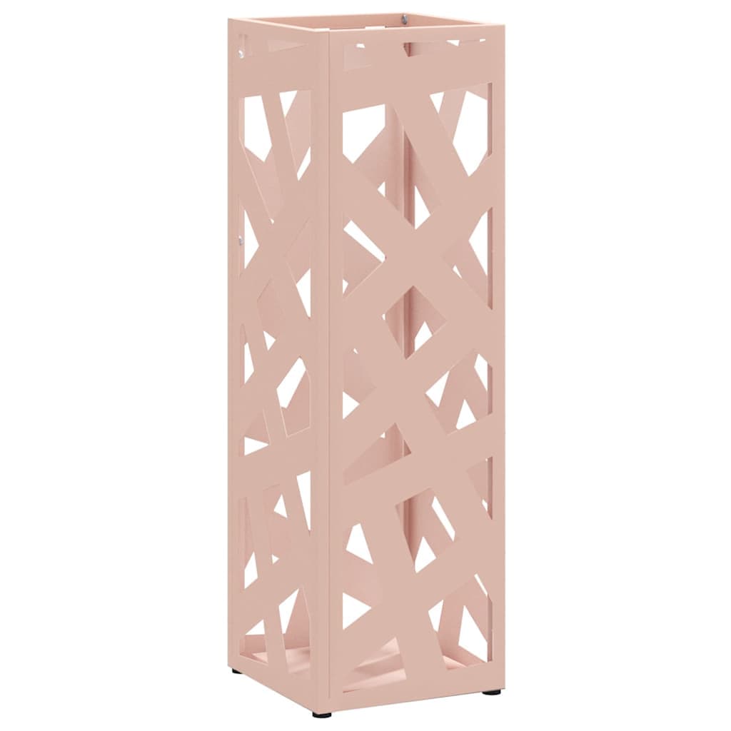 vidaXL Suporte de Guarda-Sol Rosa 15,5 x 15,5 x 49 cm Metal