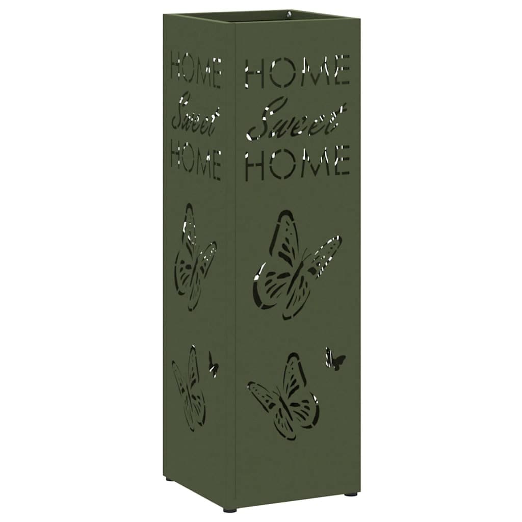 vidaXL Suporte de Guarda-Sol Verde-azeitona 15,5 x 15,5 x 49 cm Metal
