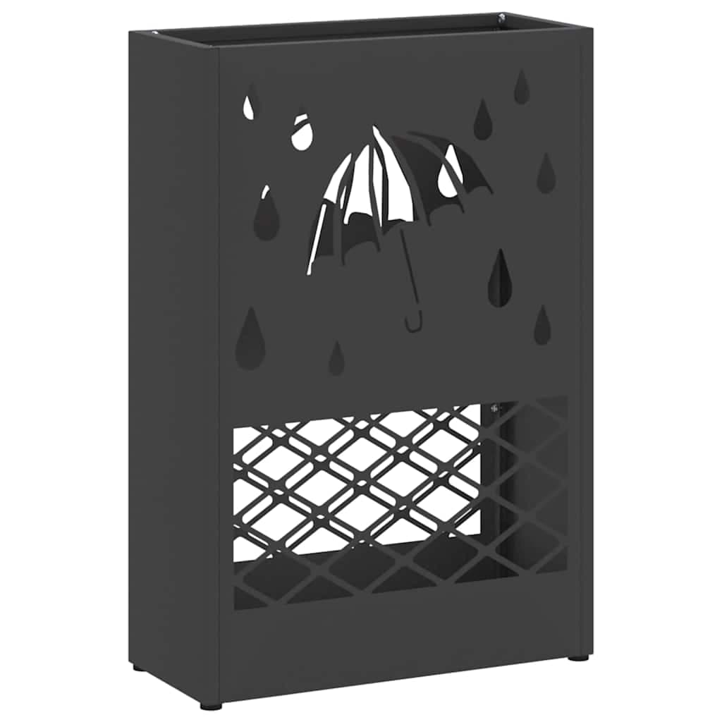 vidaXL Suporte de Guarda-Sol Preto 28 x 12 x 41 cm Aço