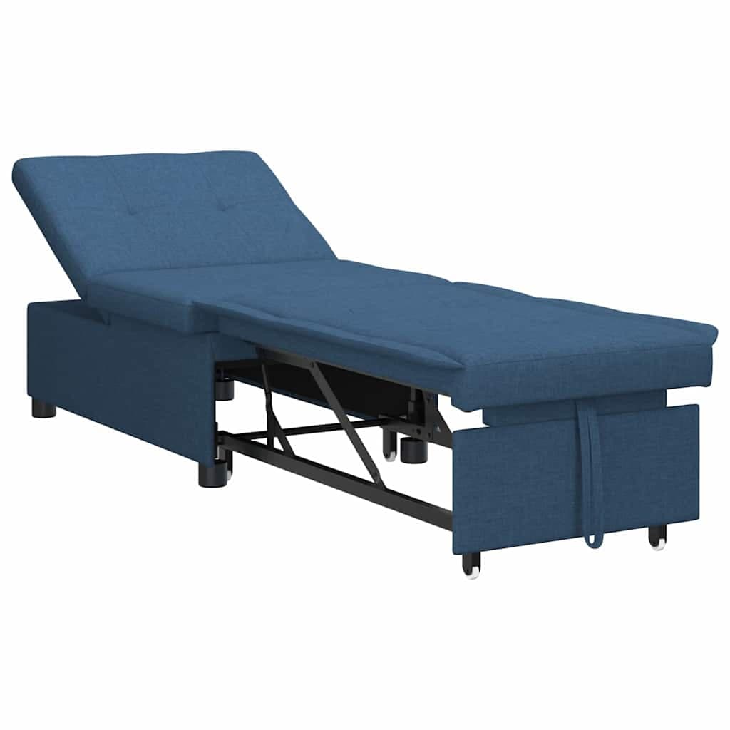 vidaXL Sofá-cama retrátil Azul 194 x 50 x 82 cm tecido