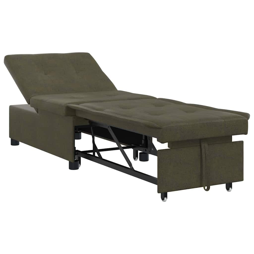 vidaXL Sofá-Cama Verde Exército 194 x 67 x 82 cm Tecido Huahua