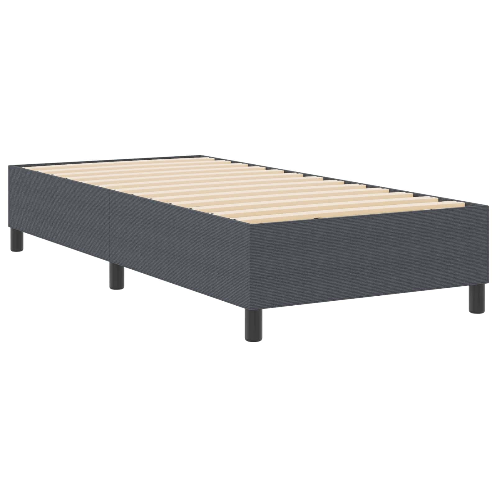 vidaXL Cama Box Spring Cinza Escuro 90x200 cm em Tecido Corduroy - 3418364478