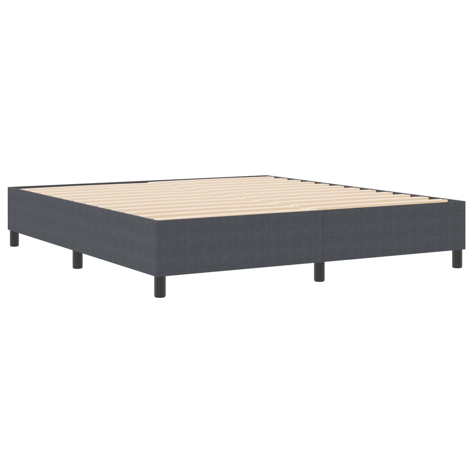vidaXL Cama Box Spring Cinza Escuro Super King Tecido de Corduroy - 2746367417