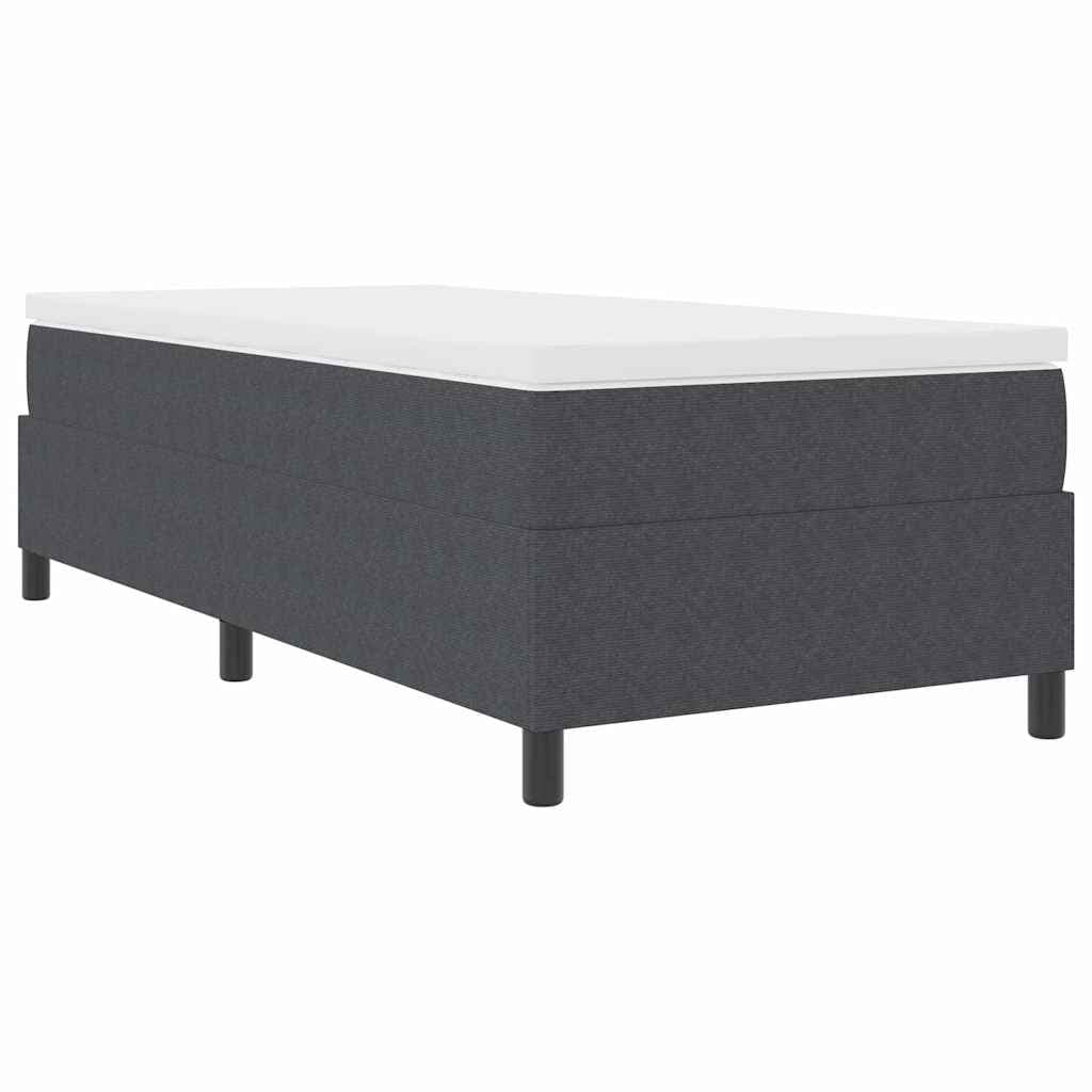 vidaXL Cama Box Spring com Colchão Cinza Escuro 100 X 200 cm Tecido de Veludo Corduroy - 1647985591