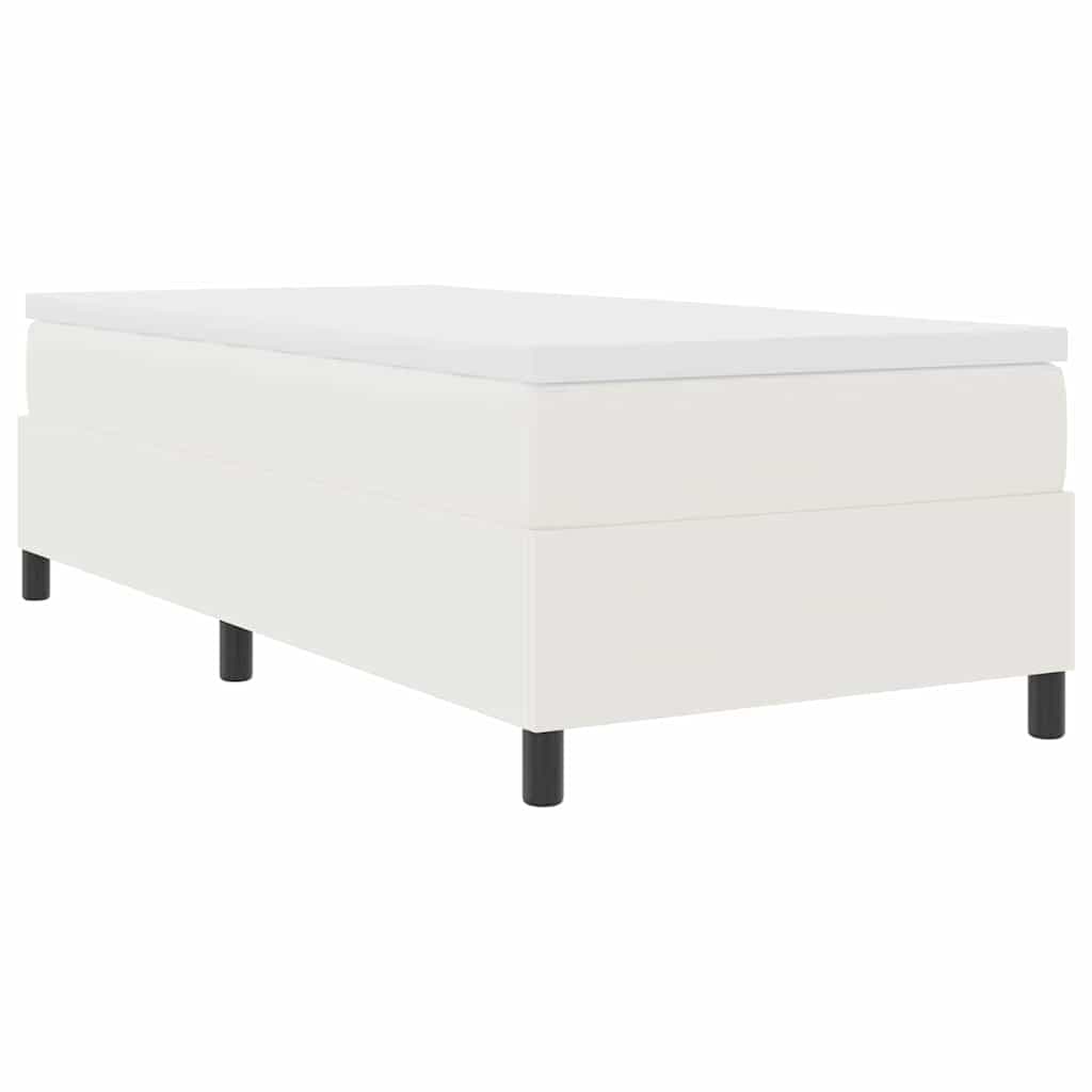 vidaXL Cama Box Creme e Branco 100 x 200 cm Tecido de Veludo Cotele