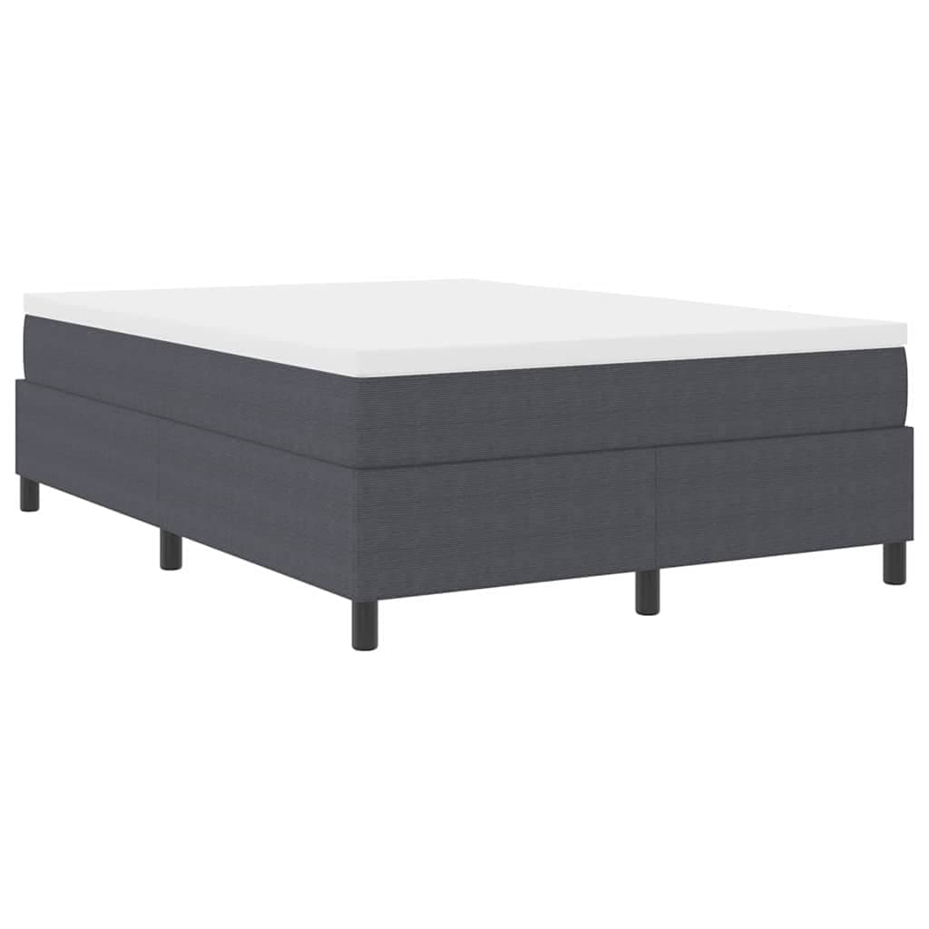 vidaXL Cama com Box Spring e Colchão Cinza Escuro 140x200 cm Tecido de Corduroy - 3353278653