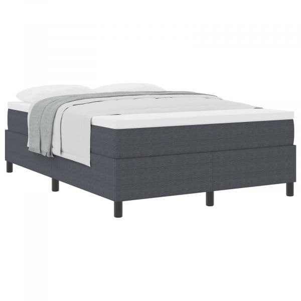 vidaXL Cama Box Spring com Colchão Cinza Escura 160x200 cm Tecido de Veludo Cotelê - 3737504252