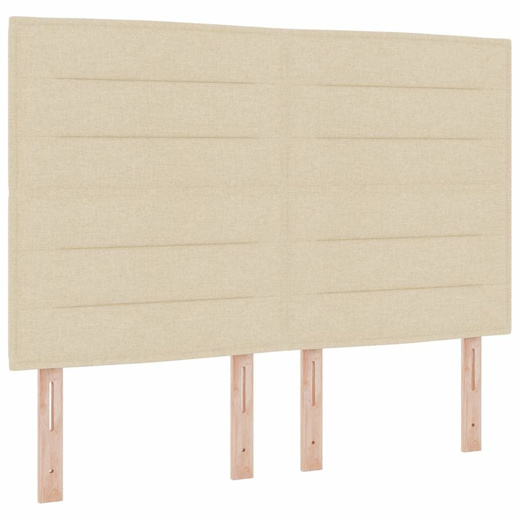 vidaXL Cabeceira Design Linhas Creme 140 cm Tecido - 3121408067