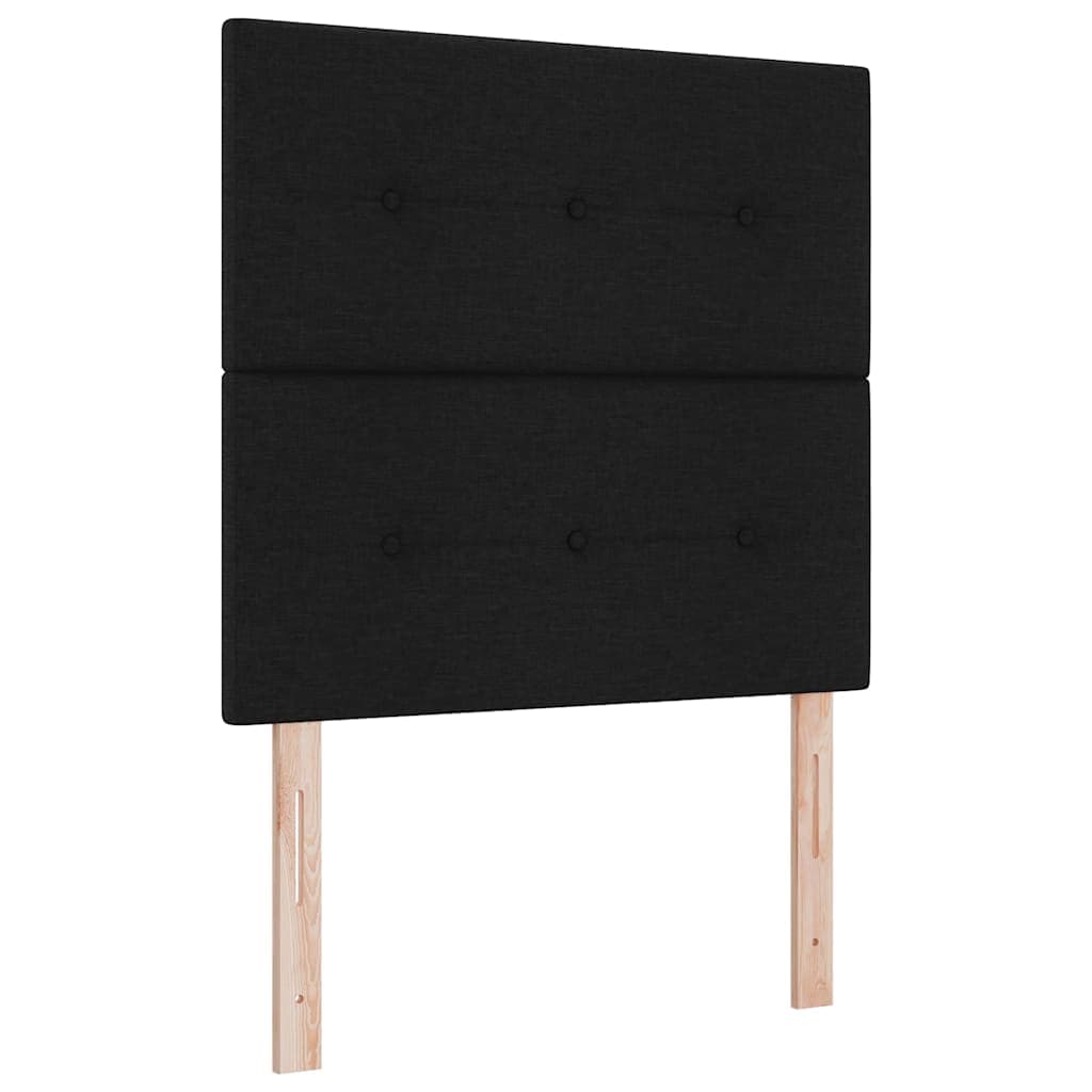 vidaXL Cabeceira Botão Estofada Preta 80 cm Tecido - 3313499849