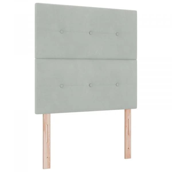 vidaXL Cabeceira Botão Estofada Cinza Claro 100 cm Veludo - 1759916587