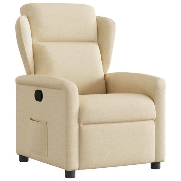vidaXL Poltrona Reclinável Tecido Cor Creme - 1426193772