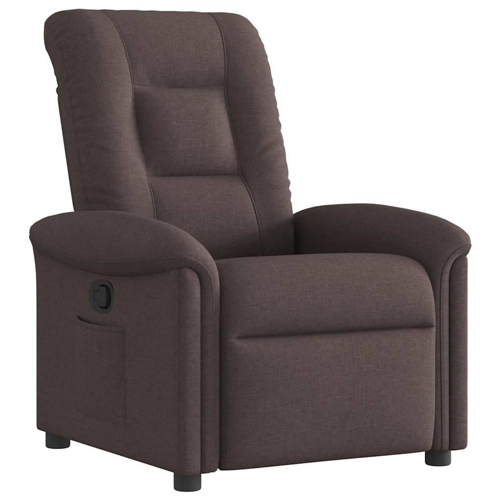 vidaXL Poltrona Reclinável Tecido Castanho-escuro - 3720503088
