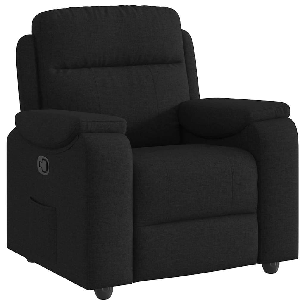 vidaXL Poltrona Reclinável Tecido Preto - 3190089216