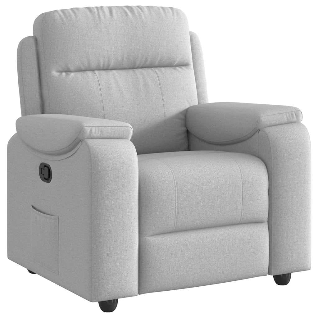 vidaXL Cadeira Reclinável Tecido Cinzento Nuvem - 704003976