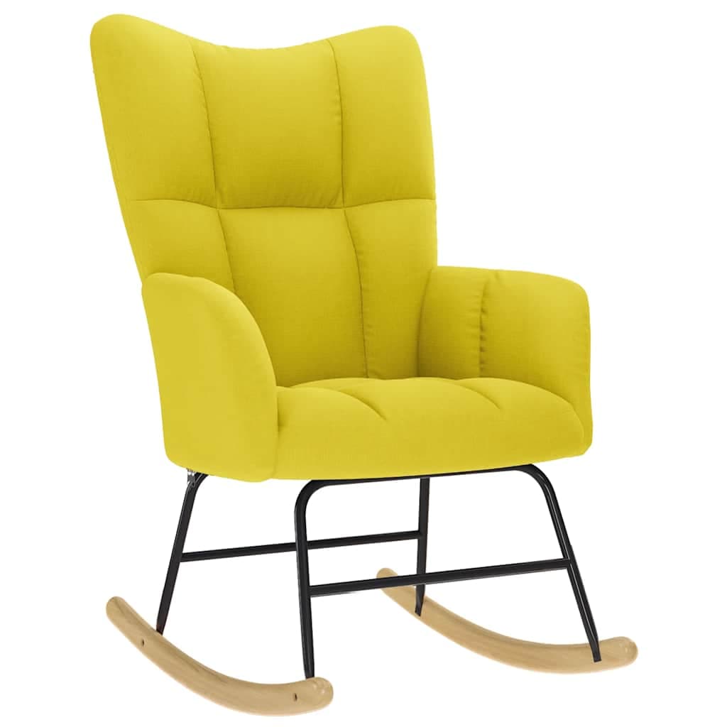 vidaXL Cadeira de Baloiço Tecido Amarelo Claro - 1419639686