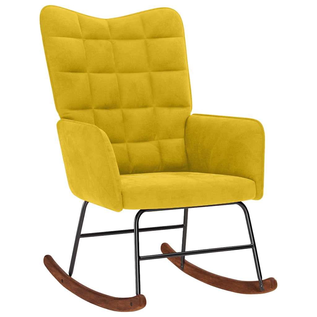 vidaXL Cadeira de baloiço veludo amarelo