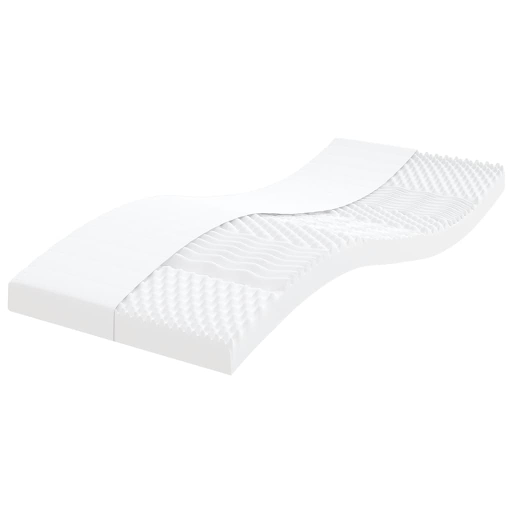 vidaXL Colchão de espuma 100x210 cm 7 zonas dureza 20 ILD branco