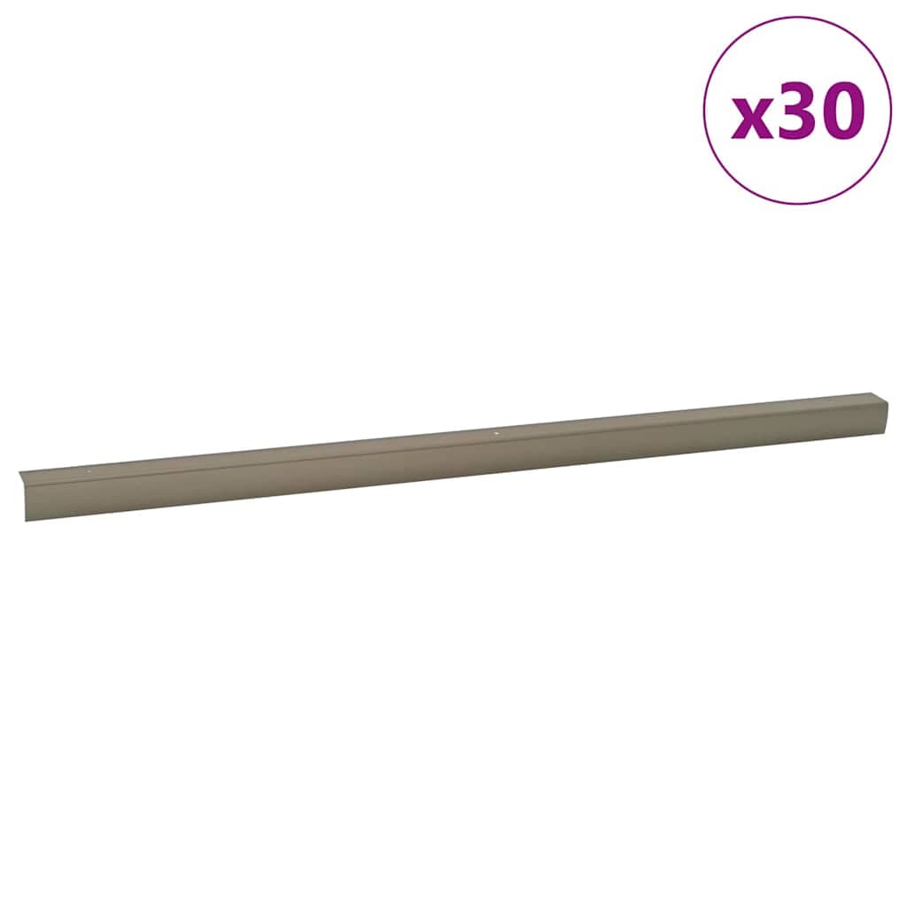 vidaXL Perfis para degraus 30 pcs champanhe 67 x 3 x 2 cm Alumínio