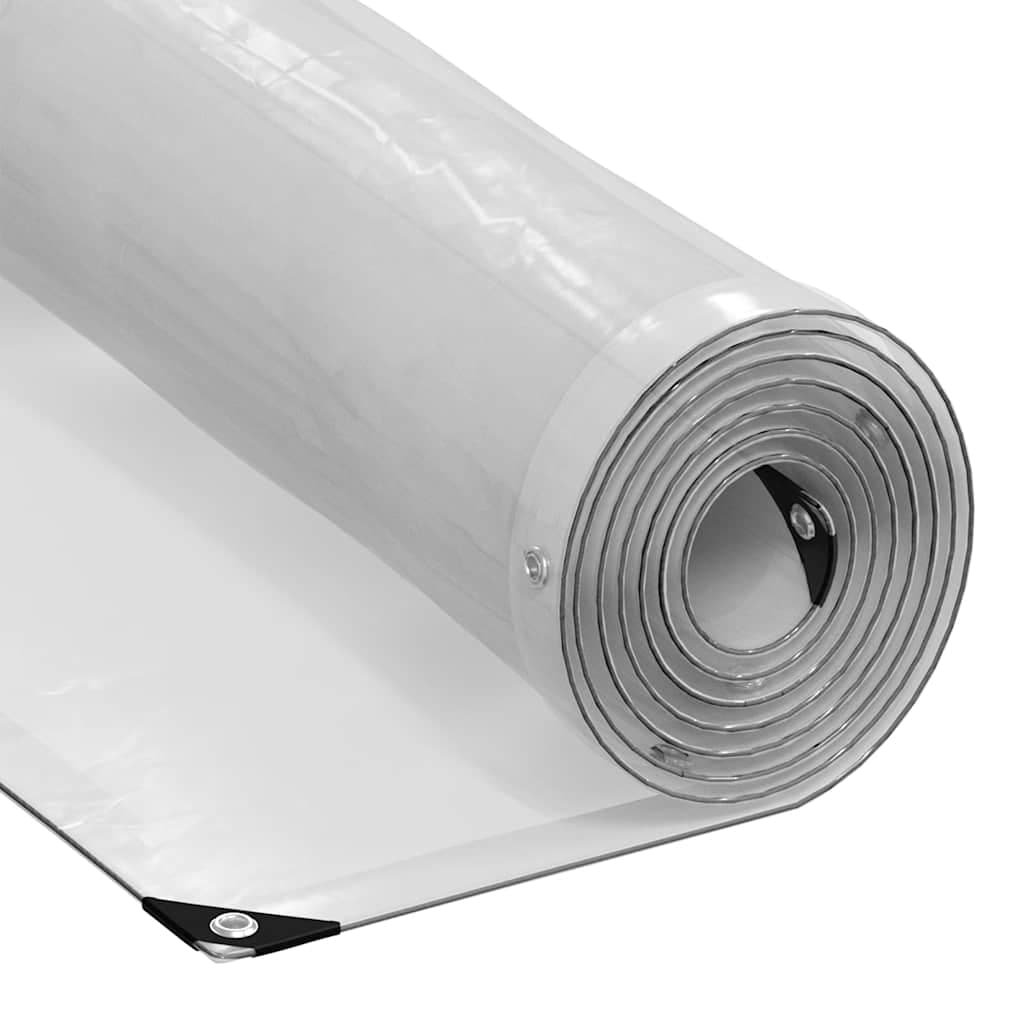 vidaXL Encerado transparente com ilhós 8x8 m Polietileno