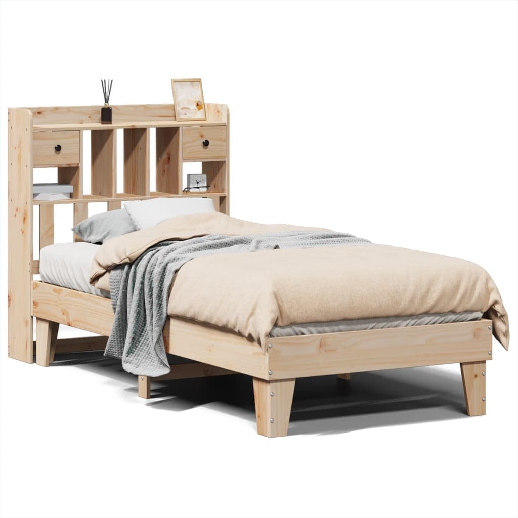 vidaXL Cama sem colchão 90x190 cm madeira de pinho maciça