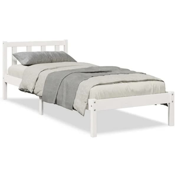 vidaXL Cama Extra Longa sem Colchão 80x210 cm Pinho Maciço Branco - 2678202150