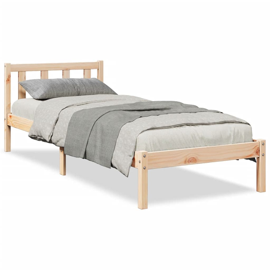 vidaXL Cama Extra Longa sem Colchão 100x220 cm Madeira de Pinho Maciça - 1497867569
