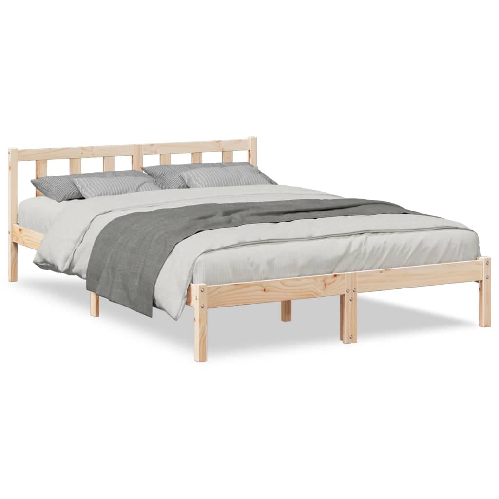 vidaXL Cama extra longa sem colchão 140x220 cm madeira de pinho maciça