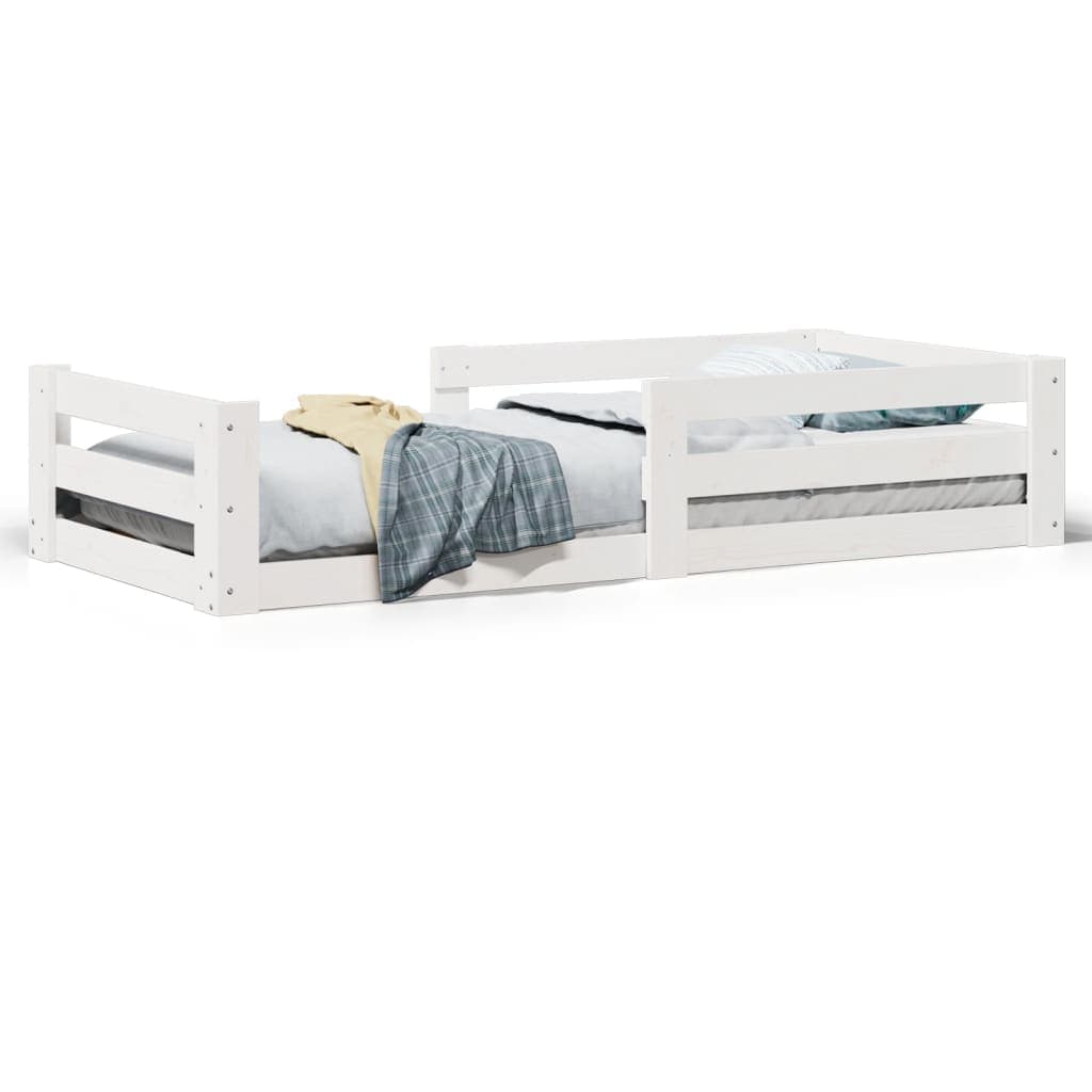 vidaXL Cama sem colchão 100x200 cm madeira de pinho maciça branco