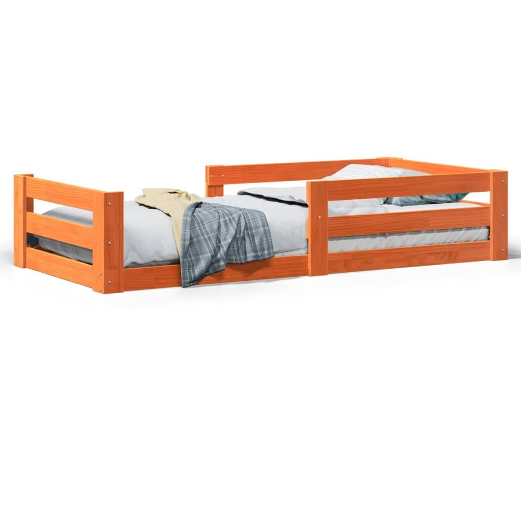 vidaXL Cama sem colchão 80x160 cm madeira de pinho maciça castanho-mel