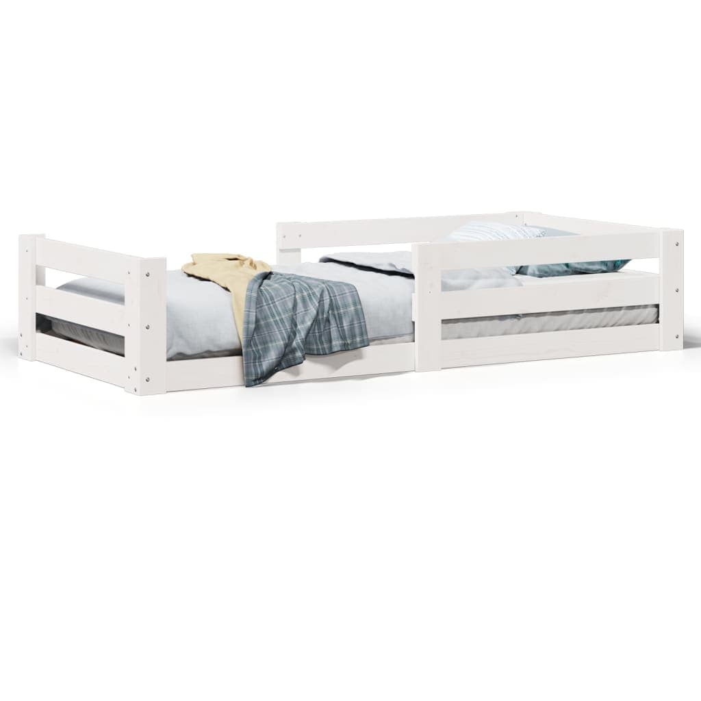 vidaXL Cama sem Colchão 75x190 cm Madeira de Pinho Maciça Branco - 8721158397102