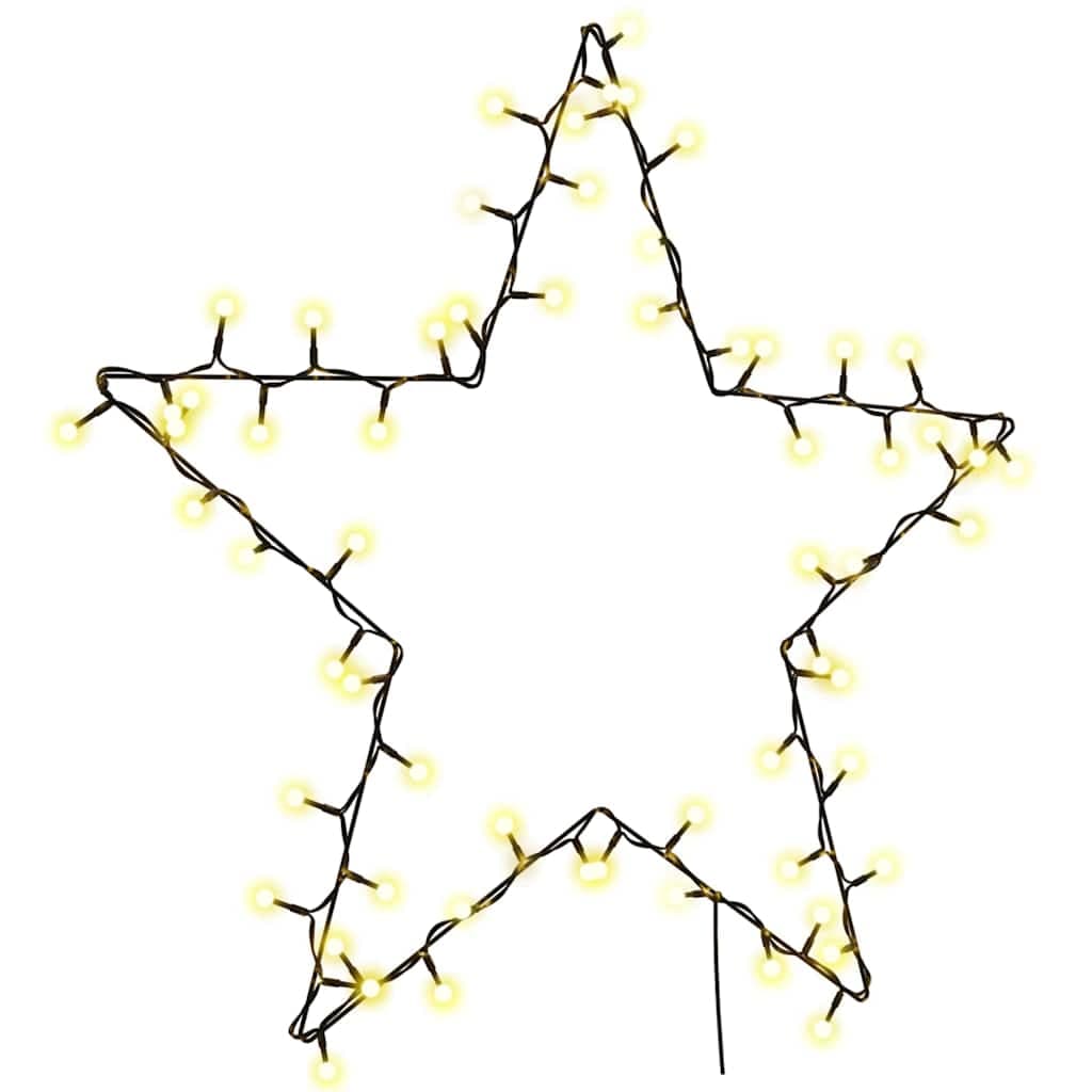 vidaXL Luzes de Natal Silhueta Estrela 80 Leds Branco Quente - 1009505200