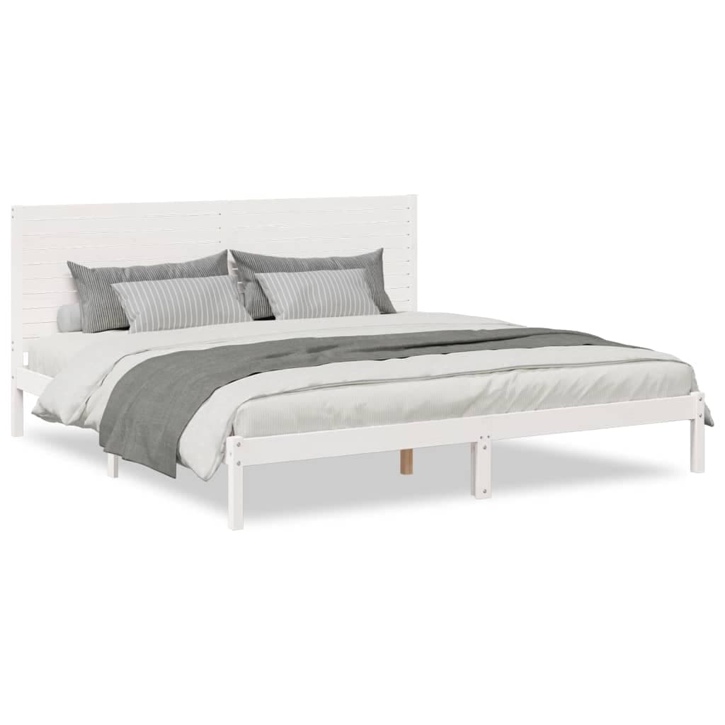 vidaXL Cama extra longa sem colchão 180x220 cm madeira maciça