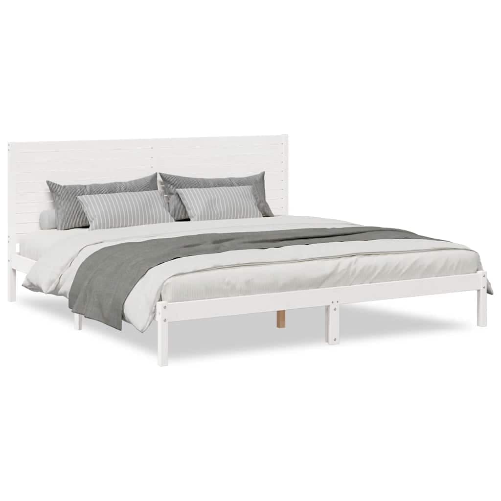 vidaXL Cama extra longa sem colchão 200x220 cm madeira maciça