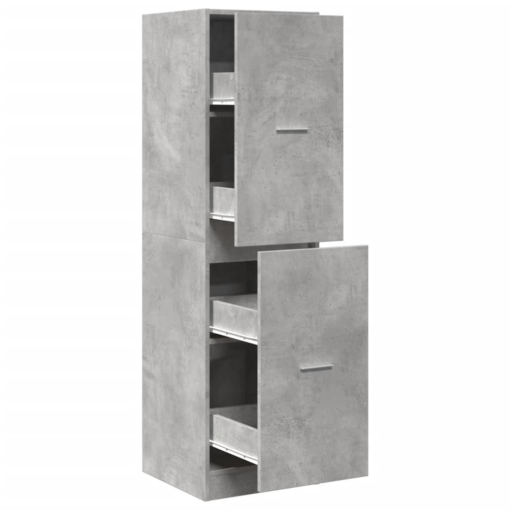 vidaXL Armário boticário 40x41x144,5cm derivados madeira cinza cimento