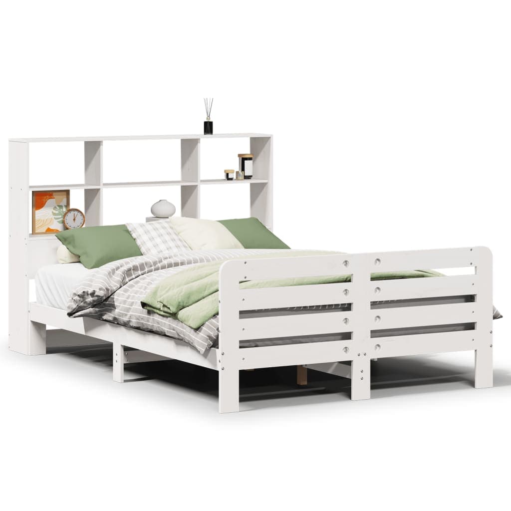 vidaXL Cama sem colchão 160x200 cm madeira de pinho maciça branco