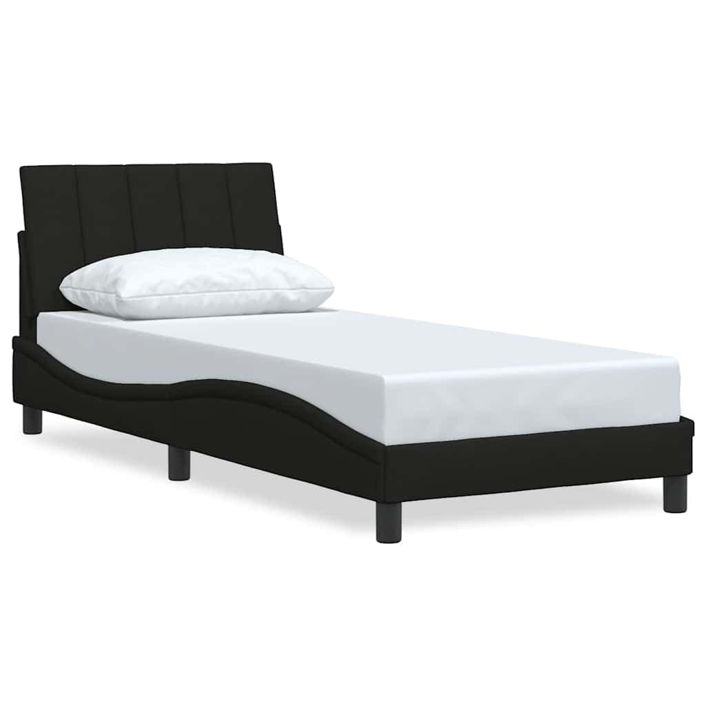 vidaXL Estrutura de Cama sem Colchão 90x190 cm Tecido Preto - 2574847914