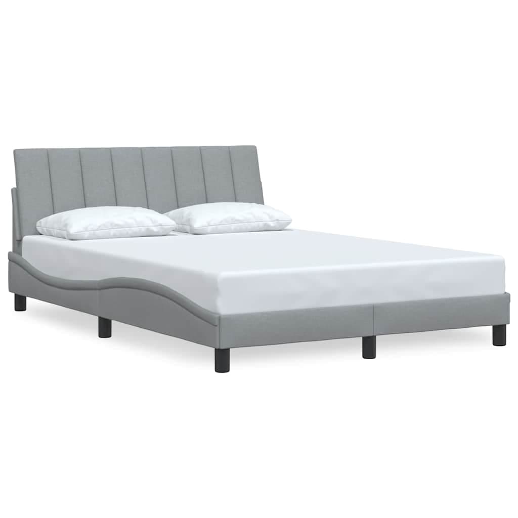 vidaXL Estrutura de Cama sem Colchão 140x190 cm Tecido Cinzento-claro - 627129804