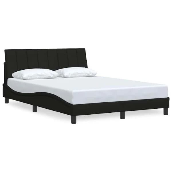 vidaXL Estrutura de Cama sem Colchão 140x190 cm Tecido Preto - 3413073120