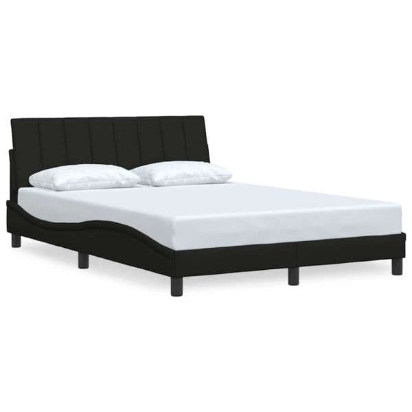 vidaXL Estrutura de Cama sem Colchão 140x200 cm Tecido Preto - 2719914286