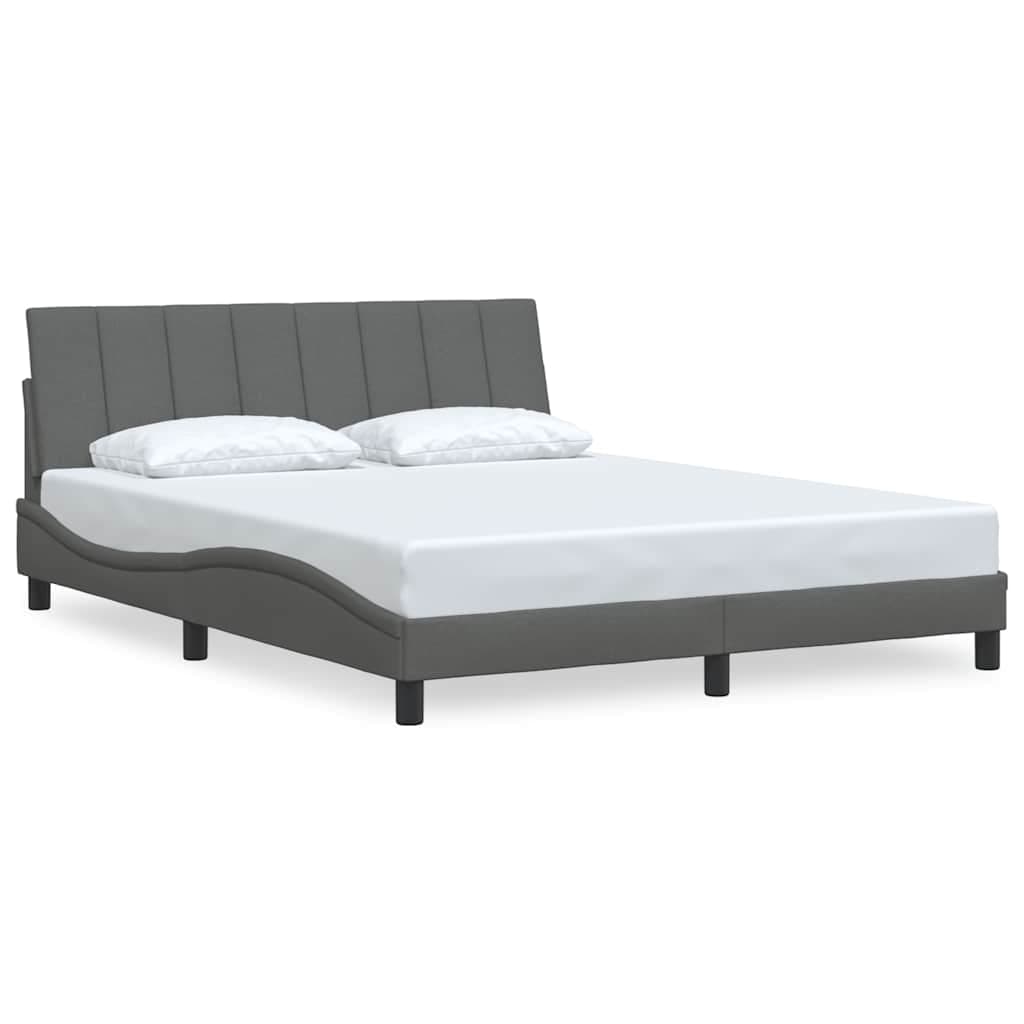 vidaXL Estrutura de Cama sem Colchão 160x200 cm Tecido Cinzento-escuro - 1120628784