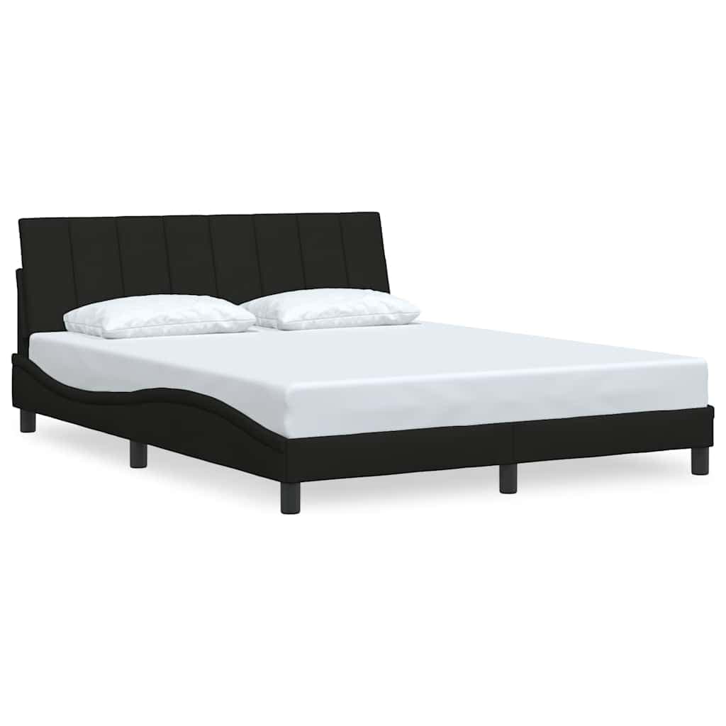 vidaXL Estrutura de cama sem colchão Hanko 160x200 cm tecido preto