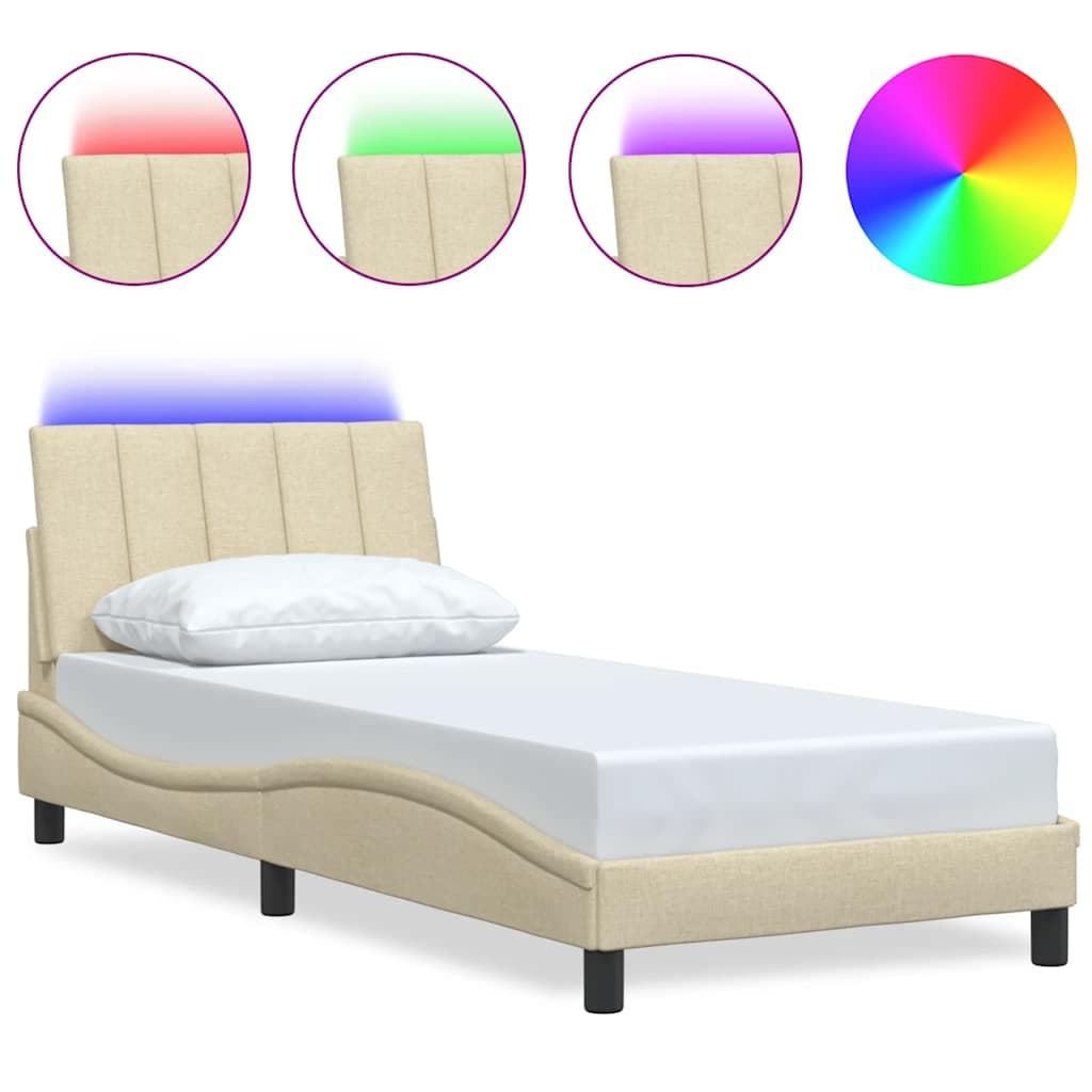 vidaXL Estrutura de Cama sem Colchão 80x200 cm Creme - 3670131651