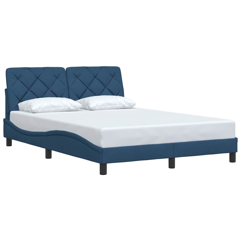 vidaXL Estrutura de cama sem colchão 120x200 cm tecido azul